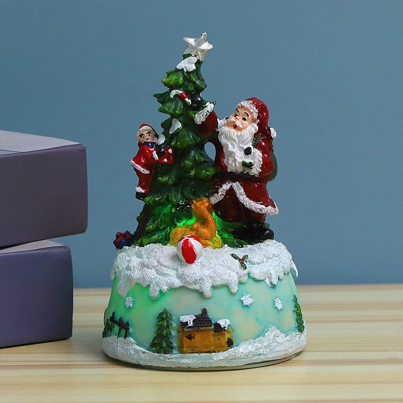 Christmas Music Luminous House Resin Crafts