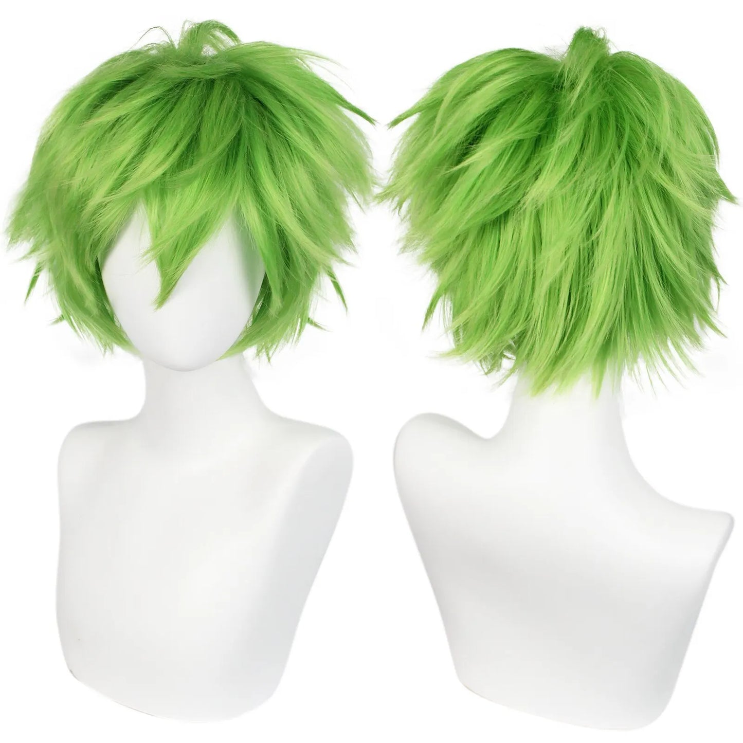 Perruque courte et raide pour cosplay | Fibre synthétique résistante à la chaleur de 4 à 16 pouces pour Halloween et événements à thème