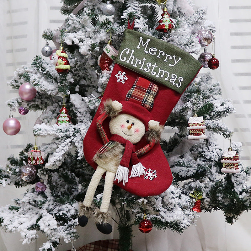 Large 3D Christmas Plush Stocking
