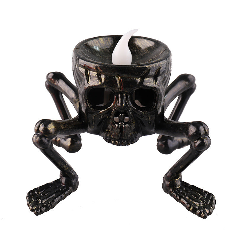 keleton hand lantern with skull candle design for Halloween home decor