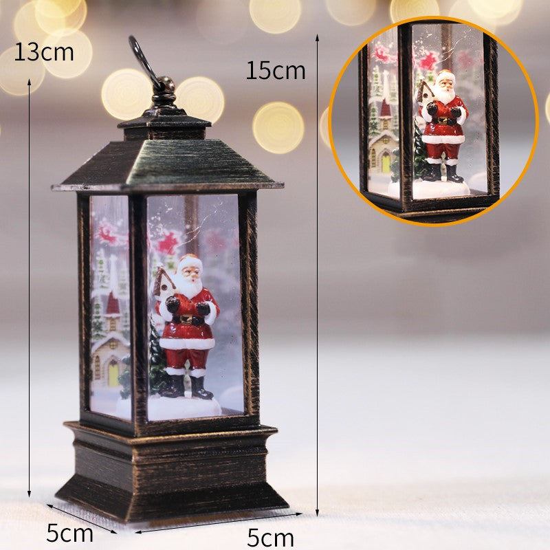 Christmas Telephone Booth Old Man Small Oil Lamp Ornaments