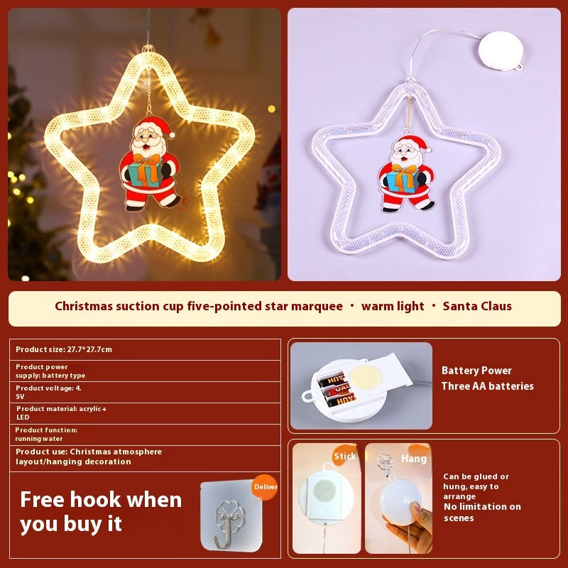 LED Christmas Star Window Pendant