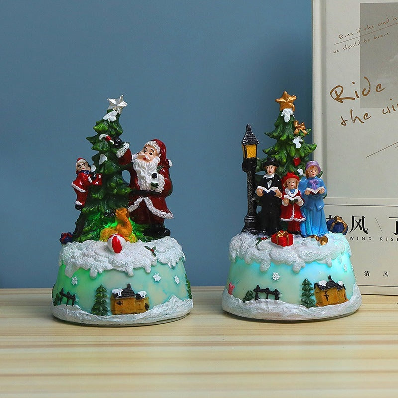 Christmas Music Luminous House Resin Crafts