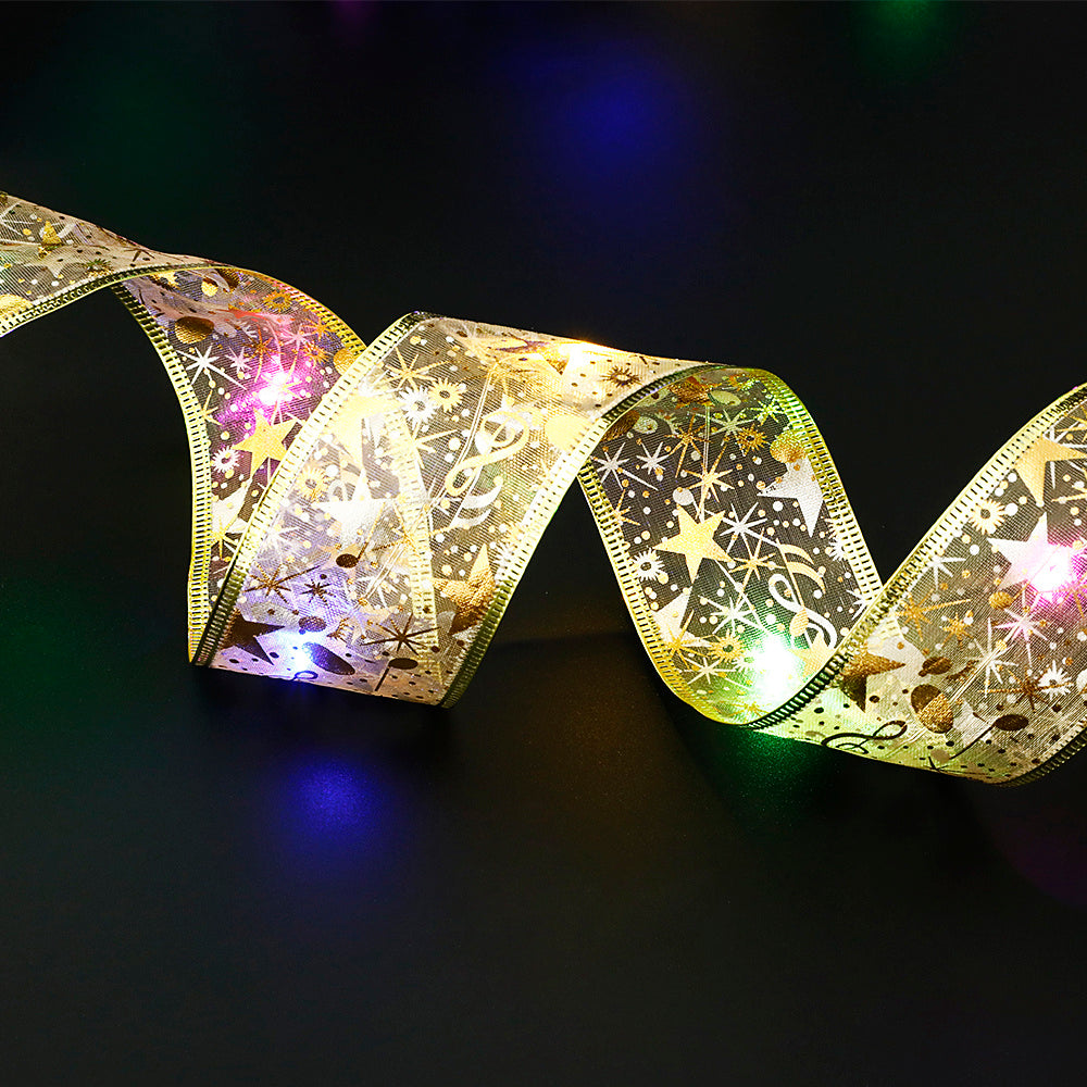 LED Christmas Ribbon Bow Fairy Lights