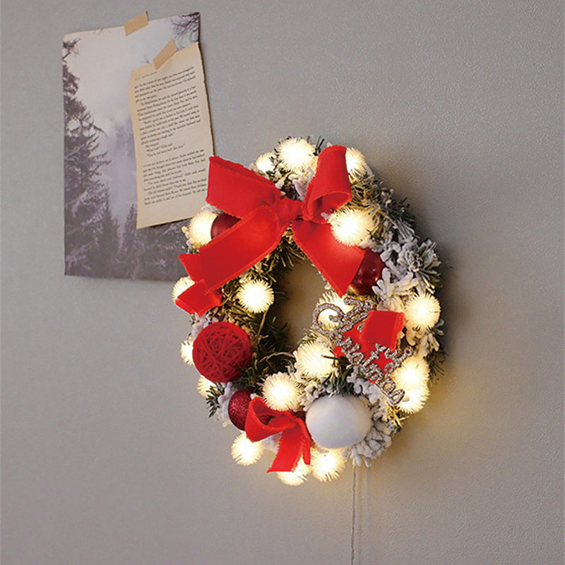 Lighted Christmas Wreath with Multicolor LED Ornaments