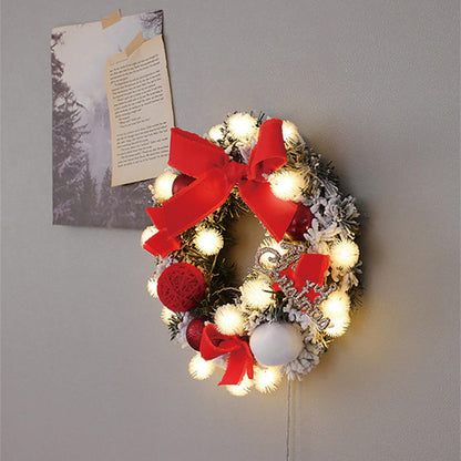 Lighted Christmas Wreath with Multicolor LED Ornaments