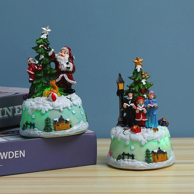 Christmas Music Luminous House Resin Crafts