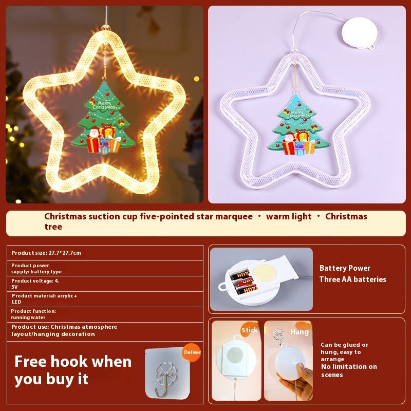 LED Christmas Star Window Pendant