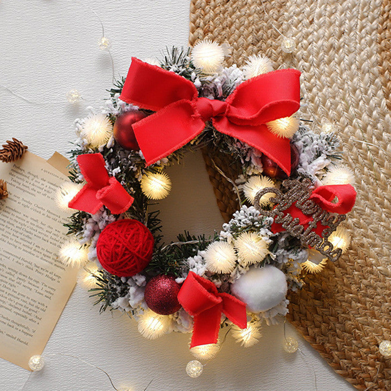Lighted Christmas Wreath with Multicolor LED Ornaments