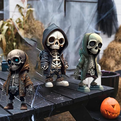 Halloween Skeleton Figurine – Resin Skull Decoration for Home & Party