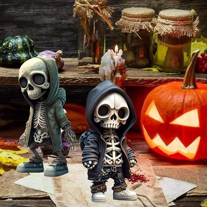 Halloween Skeleton Figurine – Resin Skull Decoration for Home & Party
