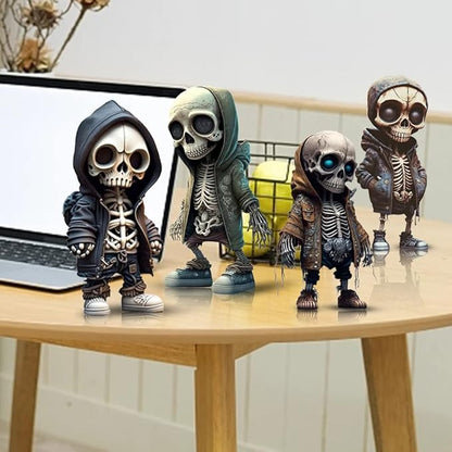 Halloween Skeleton Figurine – Resin Skull Decoration for Home & Party