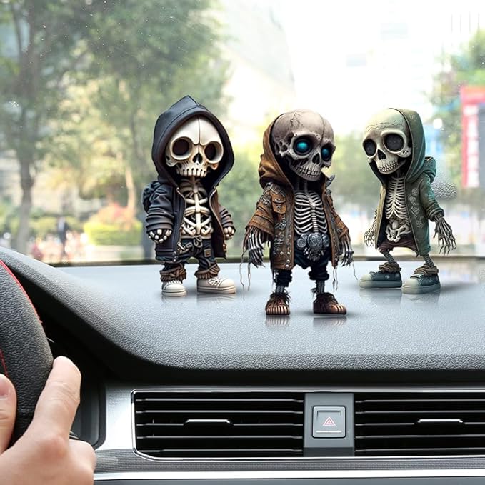Halloween Skeleton Figurine – Resin Skull Decoration for Home & Party