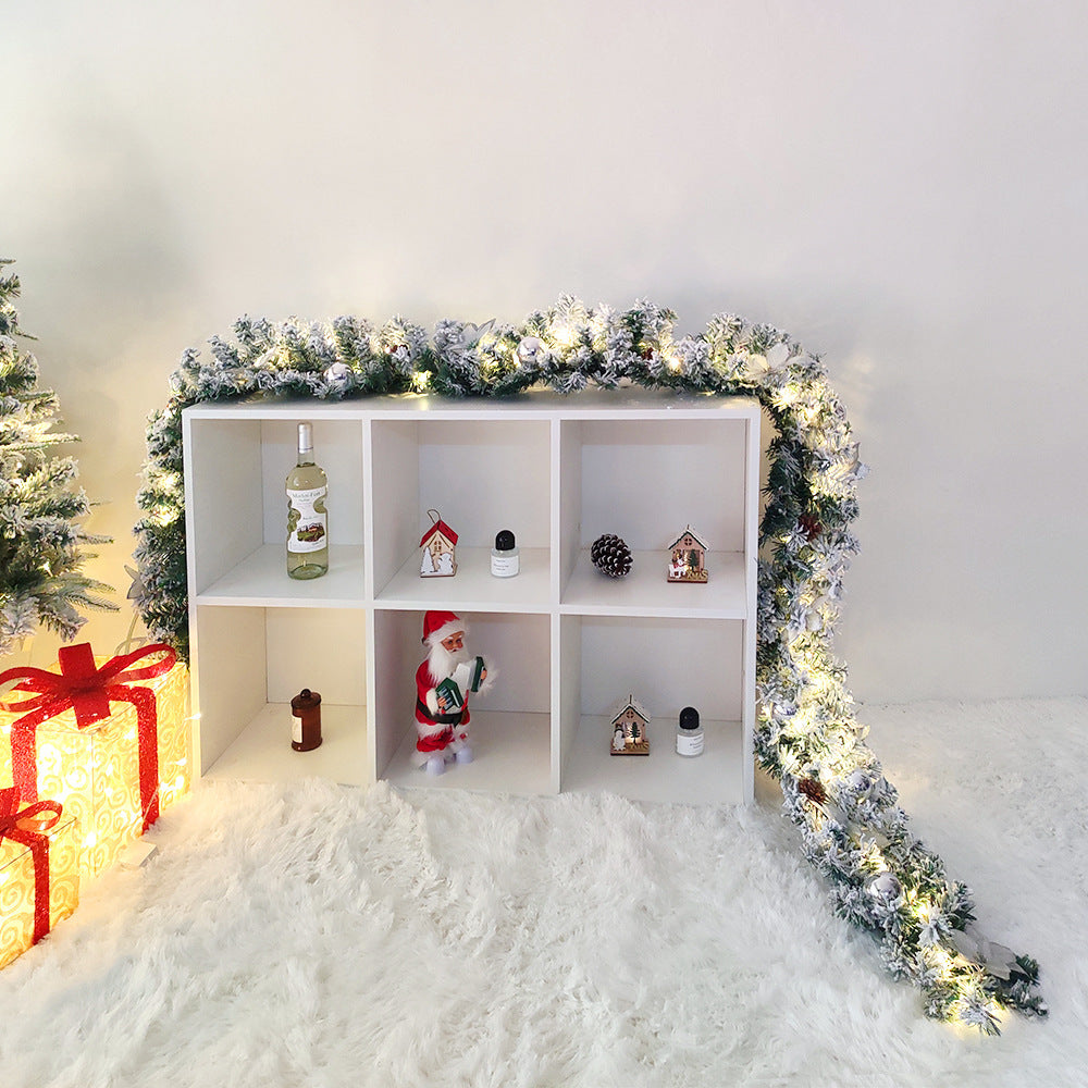 Christmas Rattan Garland Flocking Decoration