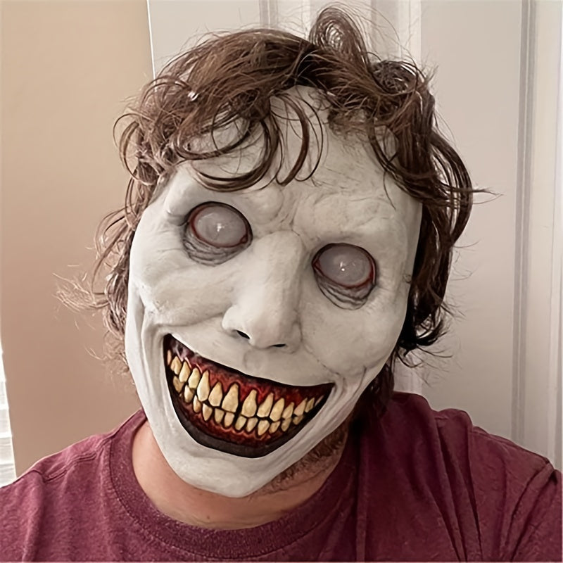Masque terrifiant en latex pour Halloween | Accessoire de costume de jeu de rôle d'horreur amusant, parfait pour les fêtes et les cadeaux