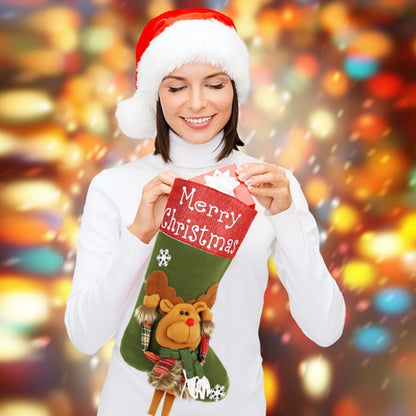 Large 3D Christmas Plush Stocking