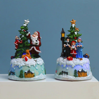 Christmas Music Luminous House Resin Crafts