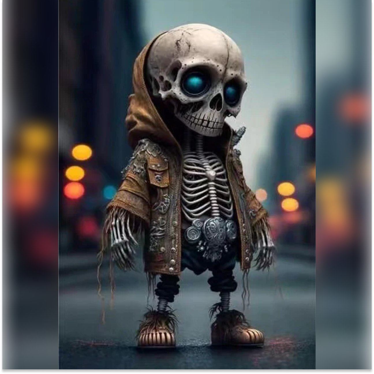 Halloween Skeleton Figurine – Resin Skull Decoration for Home & Party