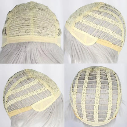 Perruque courte et raide pour cosplay | Fibre synthétique résistante à la chaleur de 4 à 16 pouces pour Halloween et événements à thème