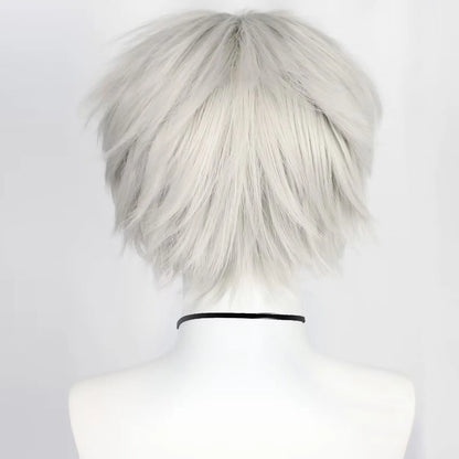 Perruque courte et raide pour cosplay | Fibre synthétique résistante à la chaleur de 4 à 16 pouces pour Halloween et événements à thème