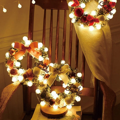 Lighted Christmas Wreath with Multicolor LED Ornaments