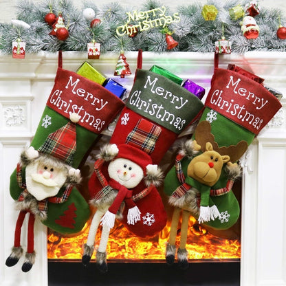 Large 3D Christmas Plush Stocking