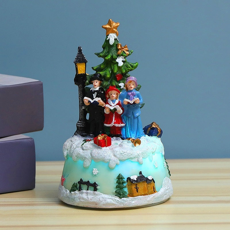 Christmas Music Luminous House Resin Crafts