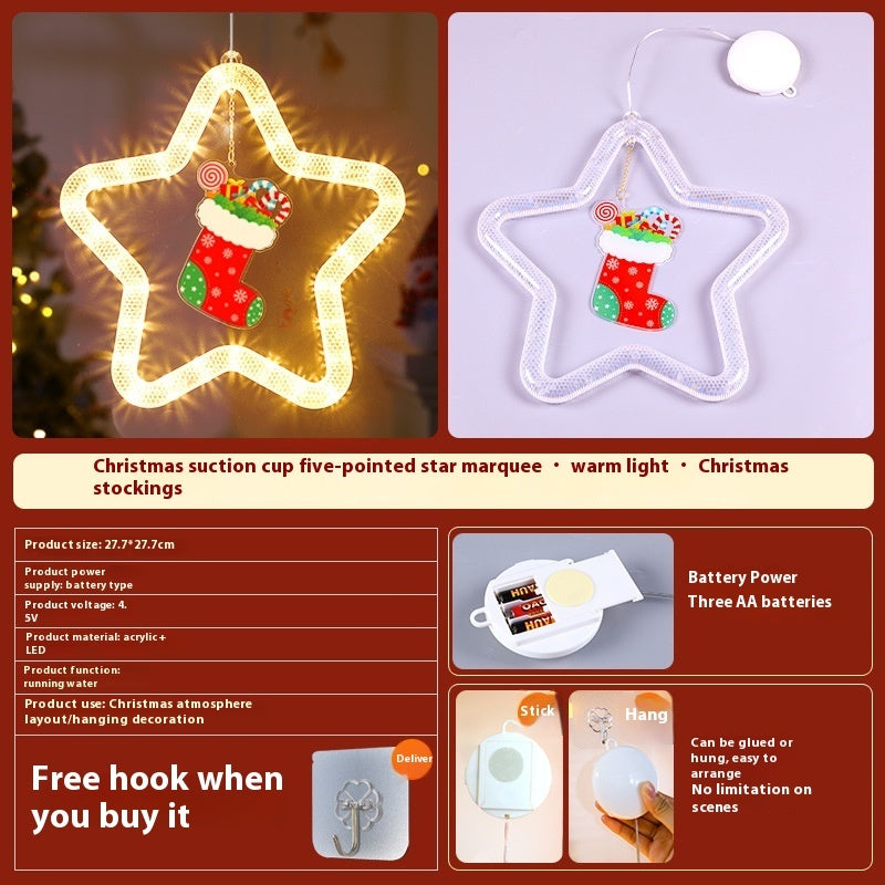 LED Christmas Star Window Pendant