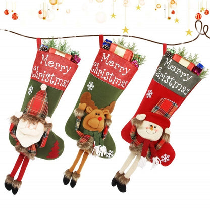 Large 3D Christmas Plush Stocking