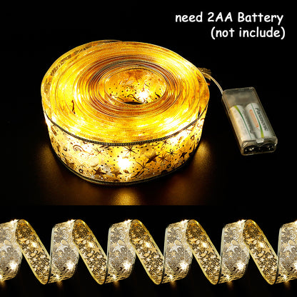 LED Christmas Ribbon Bow Fairy Lights