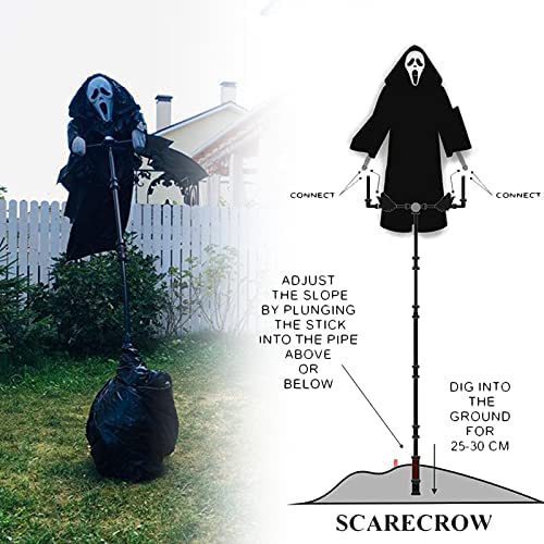 Plastic skull scarecrow decoration 70x40 cm