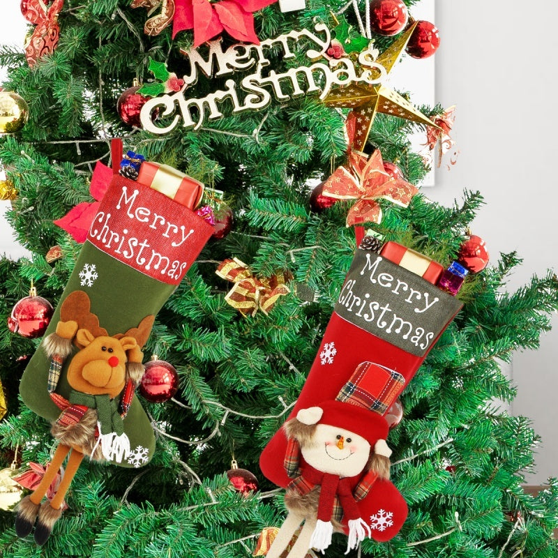 Large 3D Christmas Plush Stocking