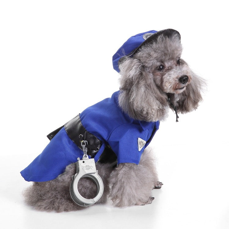 Halloween dog costume police suit design in polyester