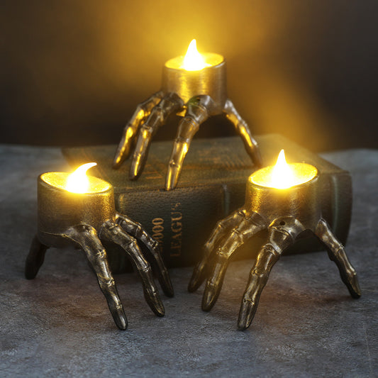 Halloween skull hand lantern candle light decoration for spooky parties