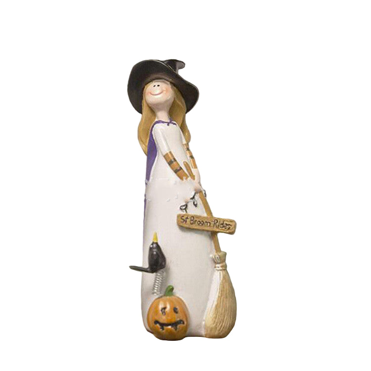 Halloween witch resin craft for haunted house and seasonal display