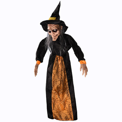 Sound-controlled Halloween witch prop for ghost festival bar décor