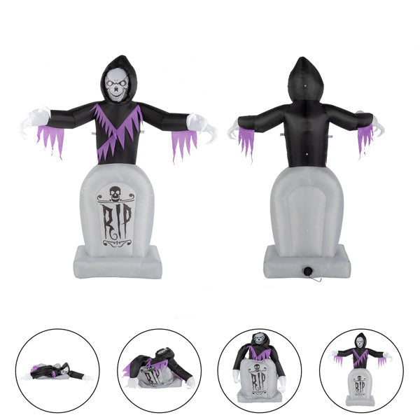 Grim Reaper and grave inflatable perfect for outdoor Halloween parties