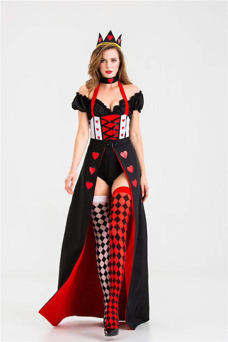 Stylish Queen of Hearts cosplay dress for Halloween party