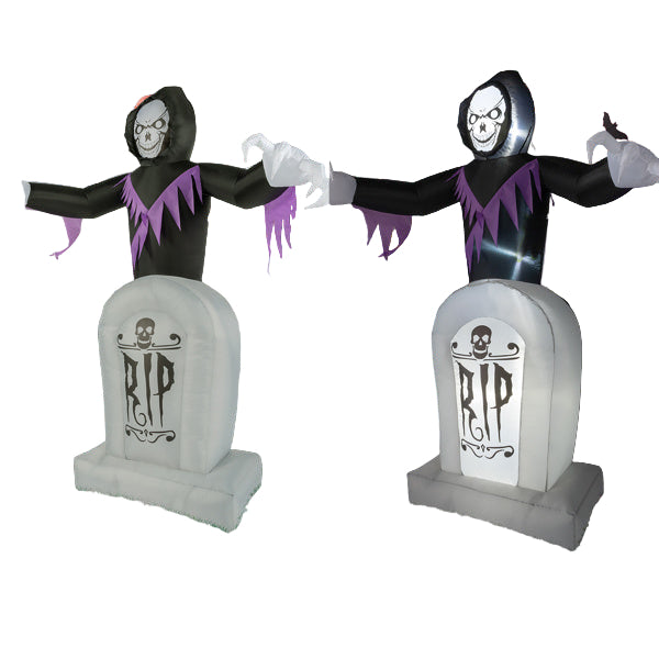 Large inflatable Halloween yard decoration with blower and stakes